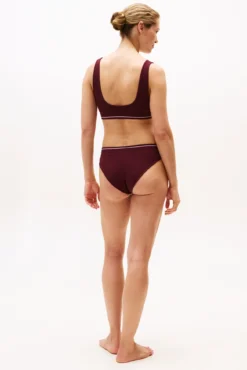 Bralette de canalé con banda elástica y logo