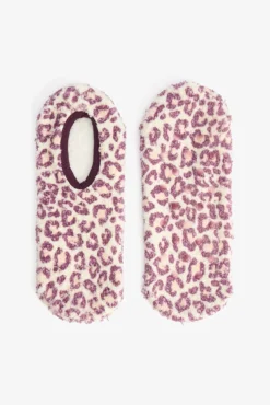 Calcetines antideslizantes con estampado de leopardo