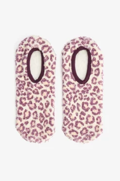 Calcetines antideslizantes con estampado de leopardo