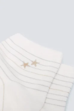 Calcetín corto rayas estrellas lurex