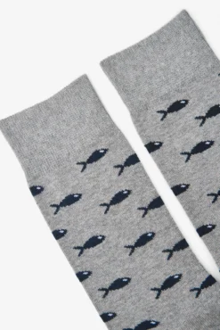 Calcetín dibujo sardinas