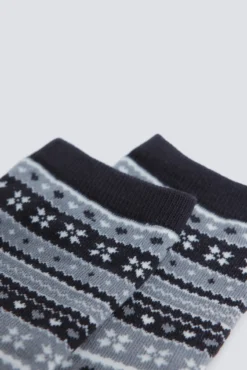 Calcetín largo jacquard cenefas