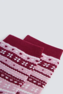 Calcetín largo jacquard cenefas