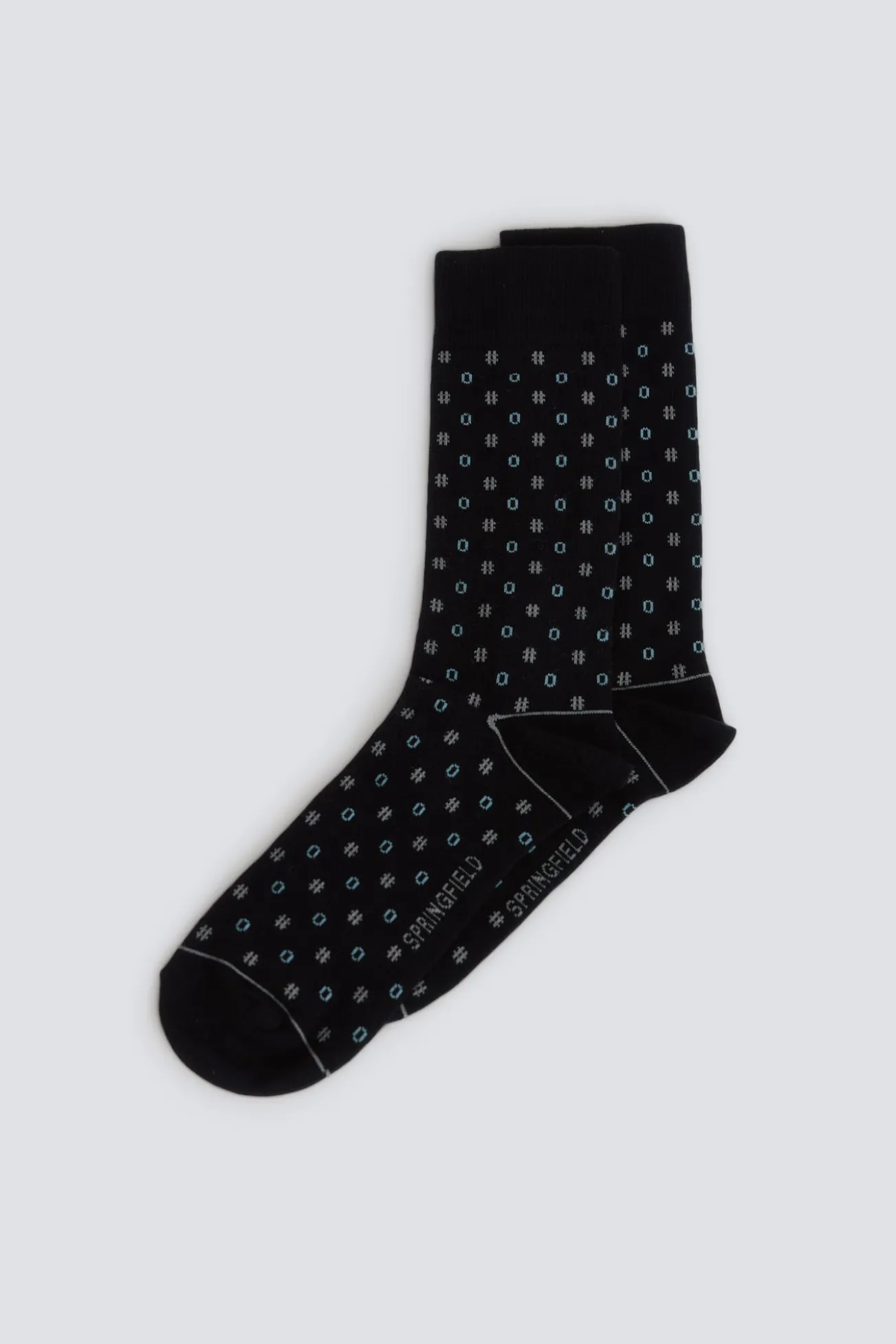 Calcetín largo microbordados