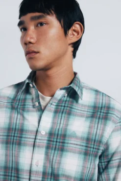 Camisa algodón slub cuadros