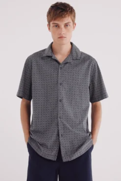 Camisa bowling manga corta estampada