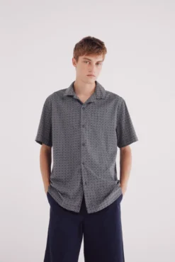 Camisa bowling manga corta estampada