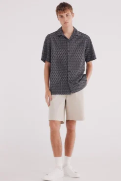 Camisa bowling manga corta estampada
