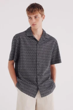 Camisa bowling manga corta estampada