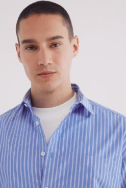 Camisa boxy fit popelín rayas