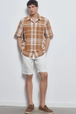 Camisa camp collar manga corta