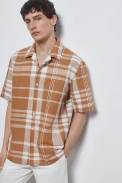 Camisa camp collar manga corta