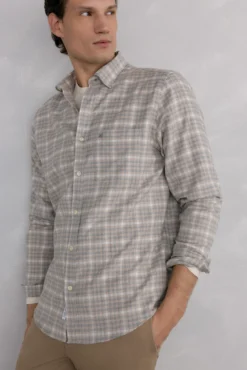 Camisa cuadros franela tejido italiano