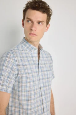 Camisa cuadros manga corta