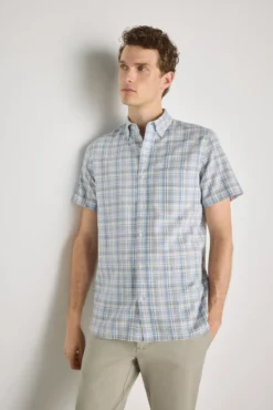 Camisa cuadros manga corta