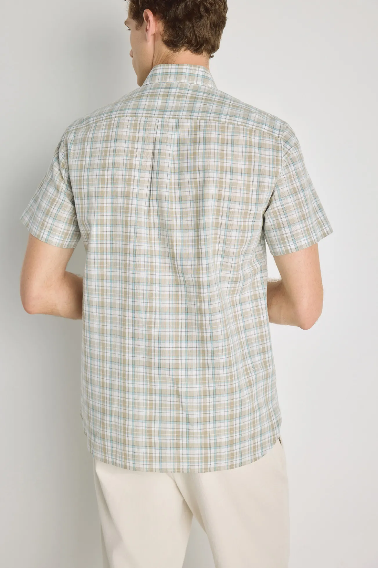 Camisa cuadros manga corta