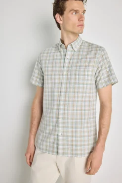 Camisa cuadros manga corta