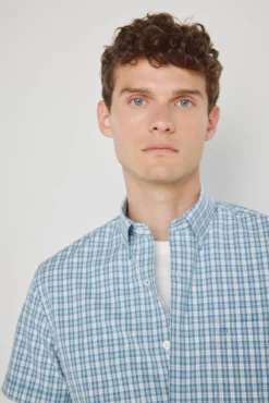 Camisa cuadros manga corta
