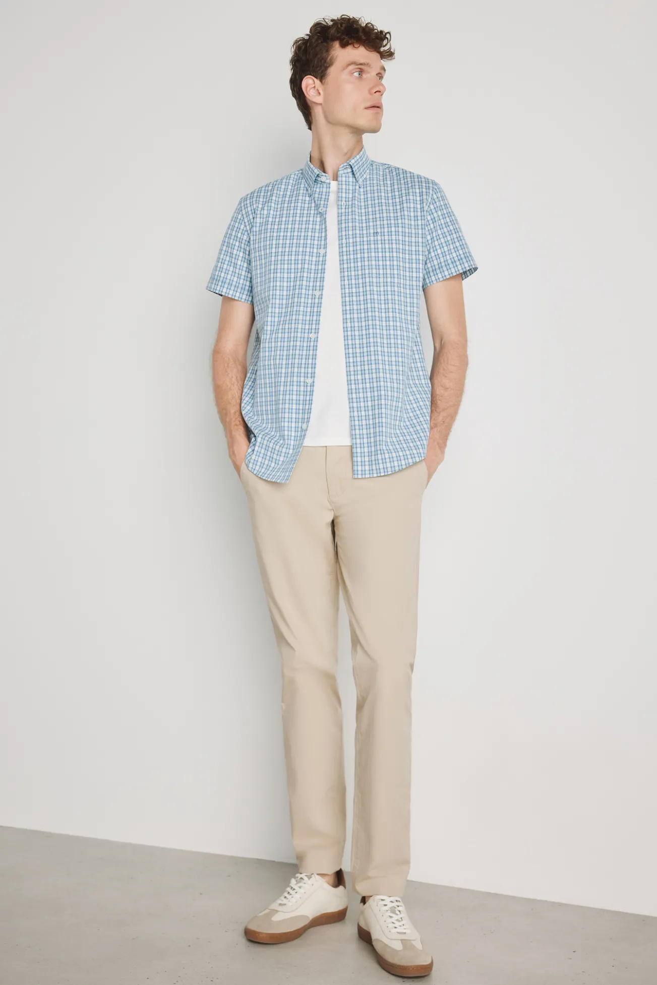 Camisa cuadros manga corta