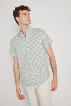 Camisa cuadros manga corta