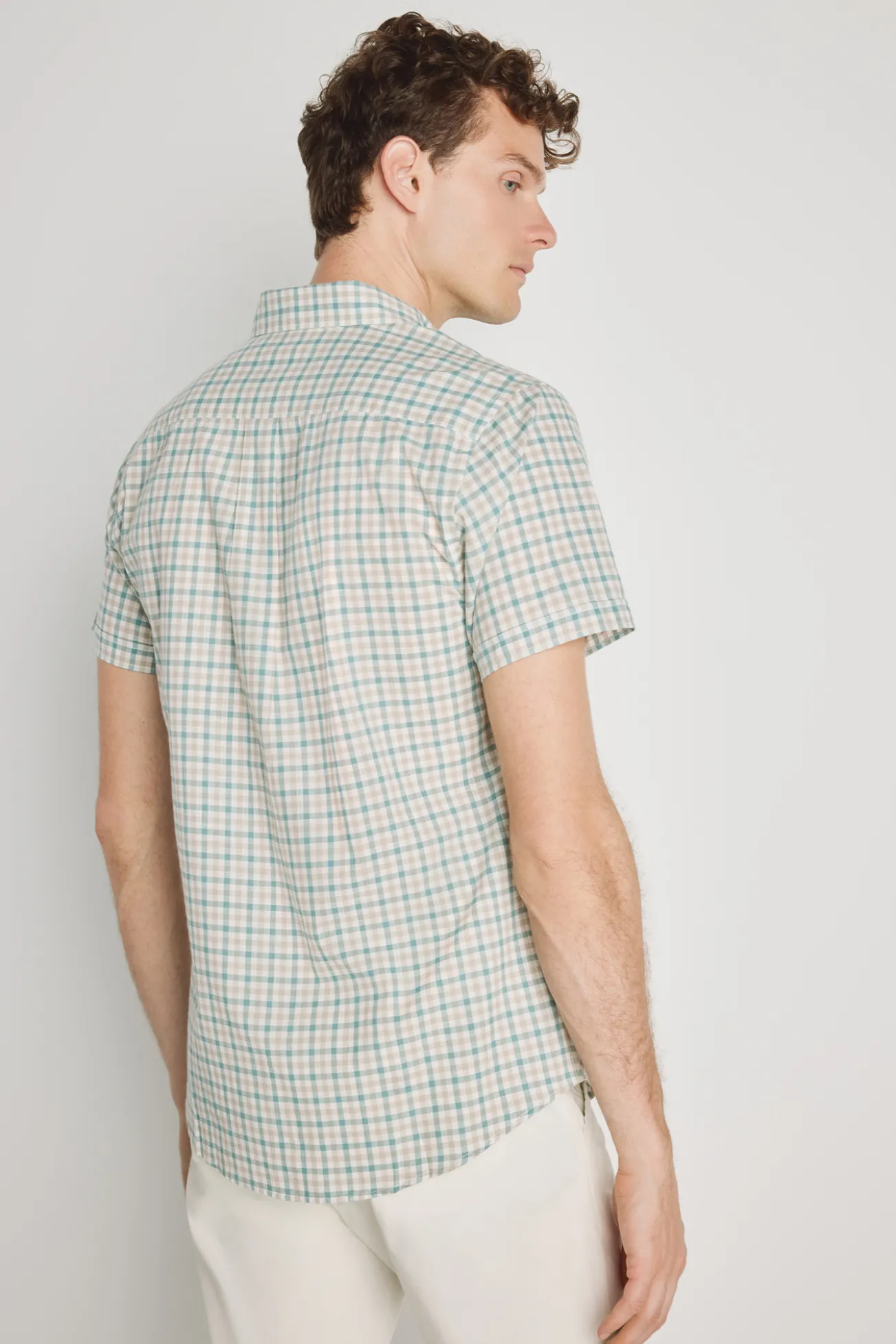 Camisa cuadros manga corta