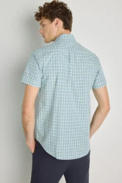 Camisa cuadros manga corta