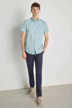 Camisa cuadros manga corta
