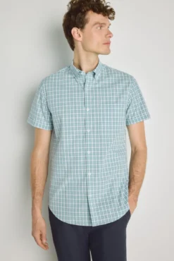 Camisa cuadros manga corta
