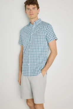 Camisa cuadros manga corta