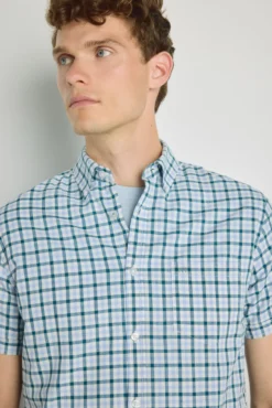 Camisa cuadros manga corta