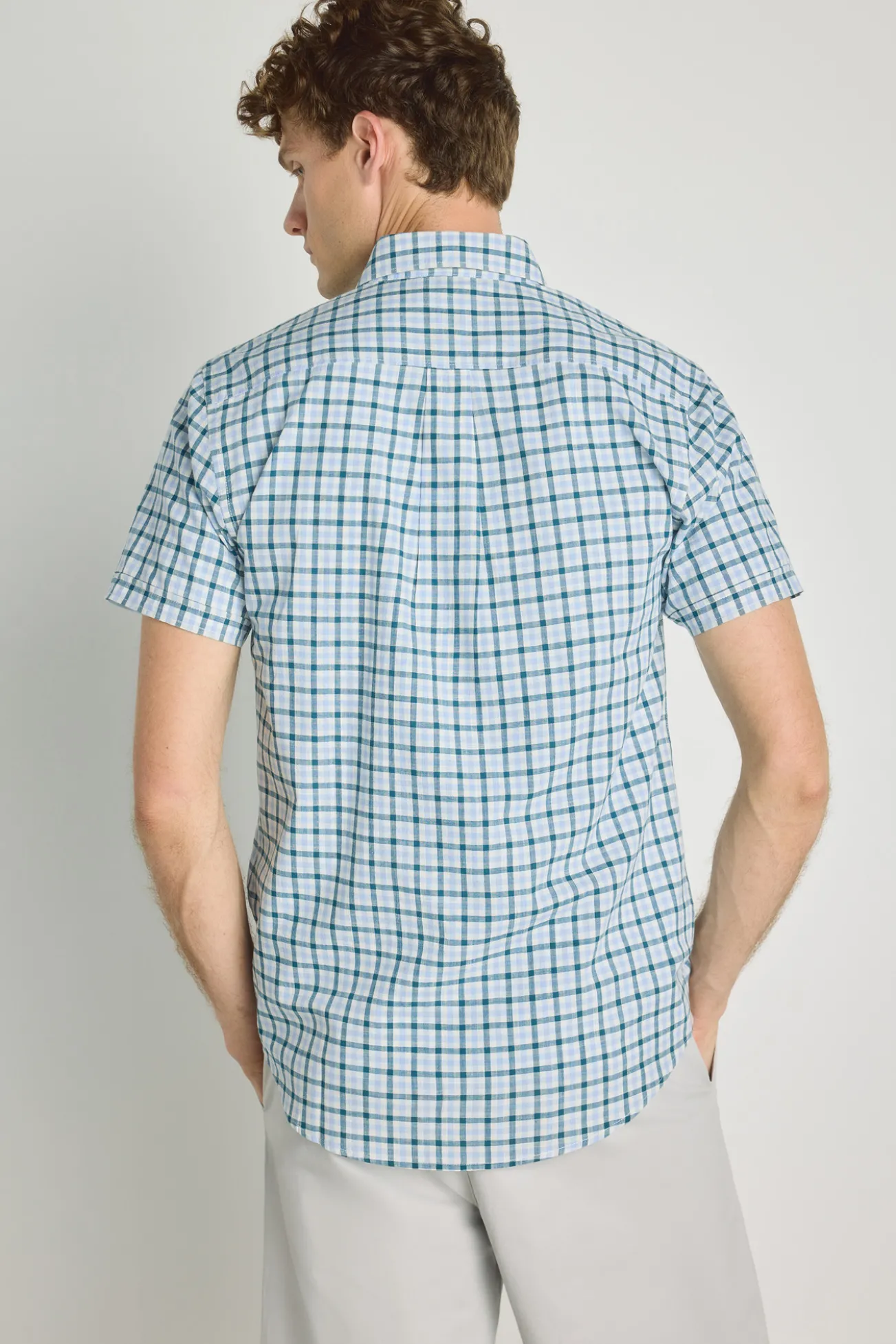 Camisa cuadros manga corta