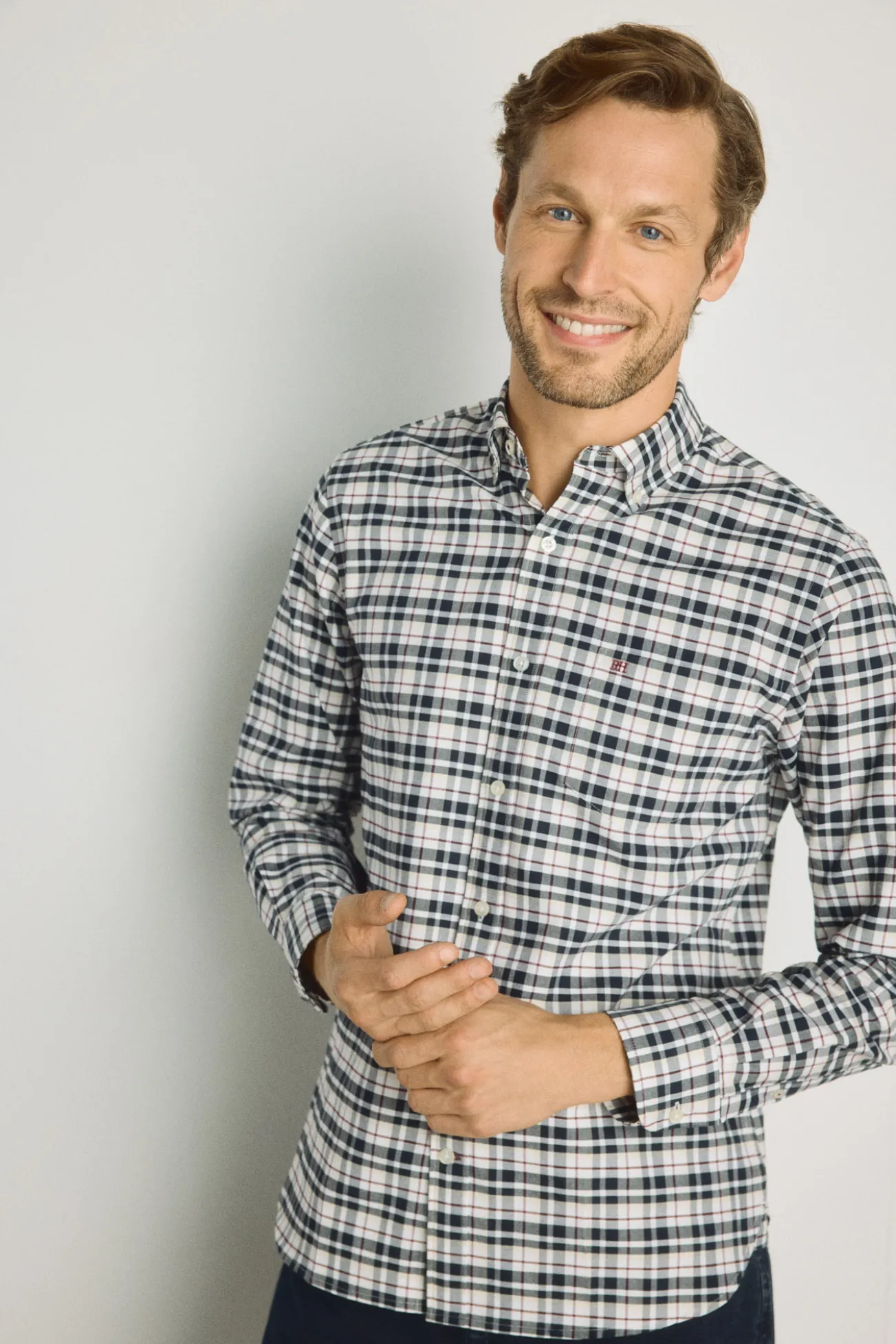 Camisa cuadros manga larga