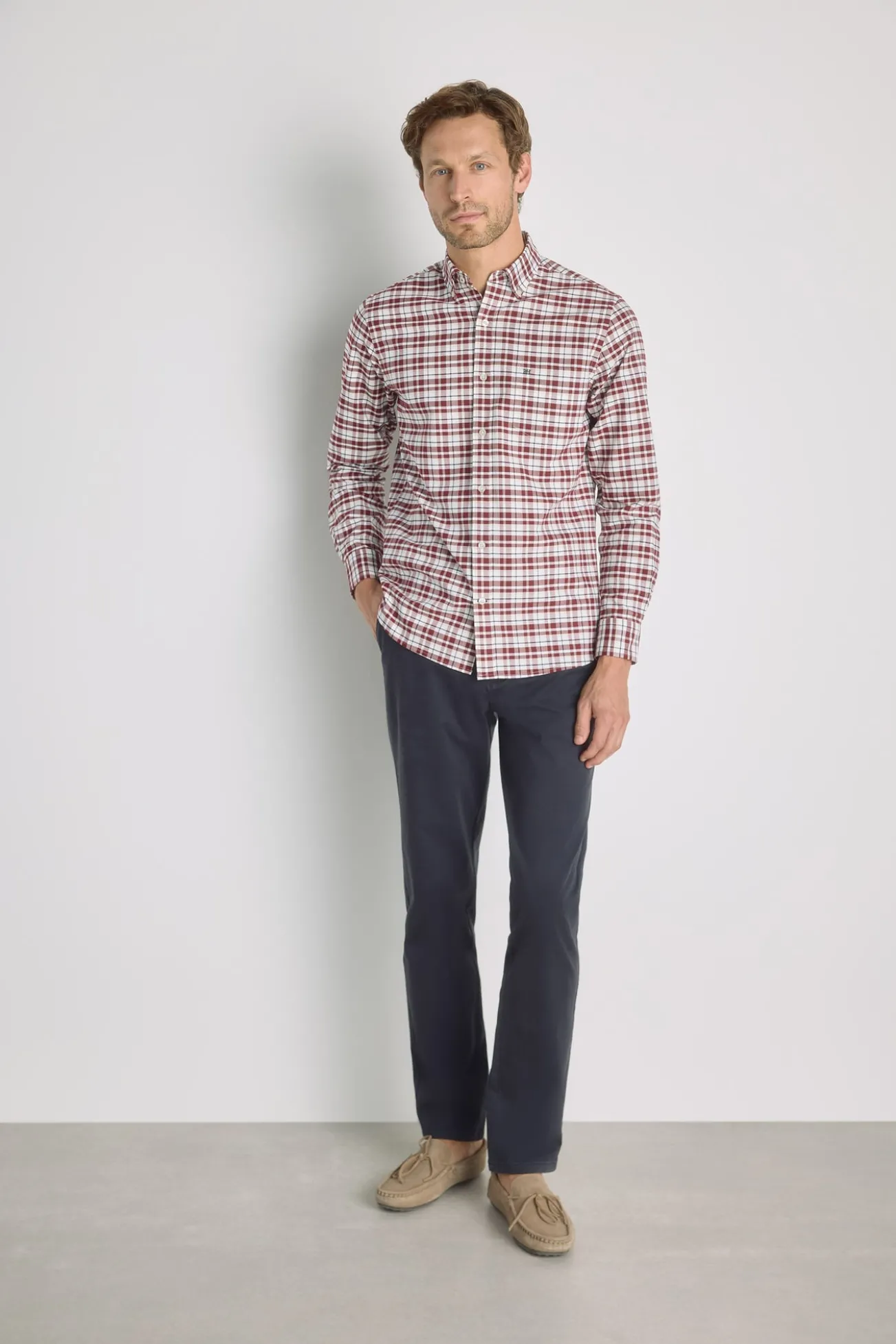Camisa cuadros manga larga