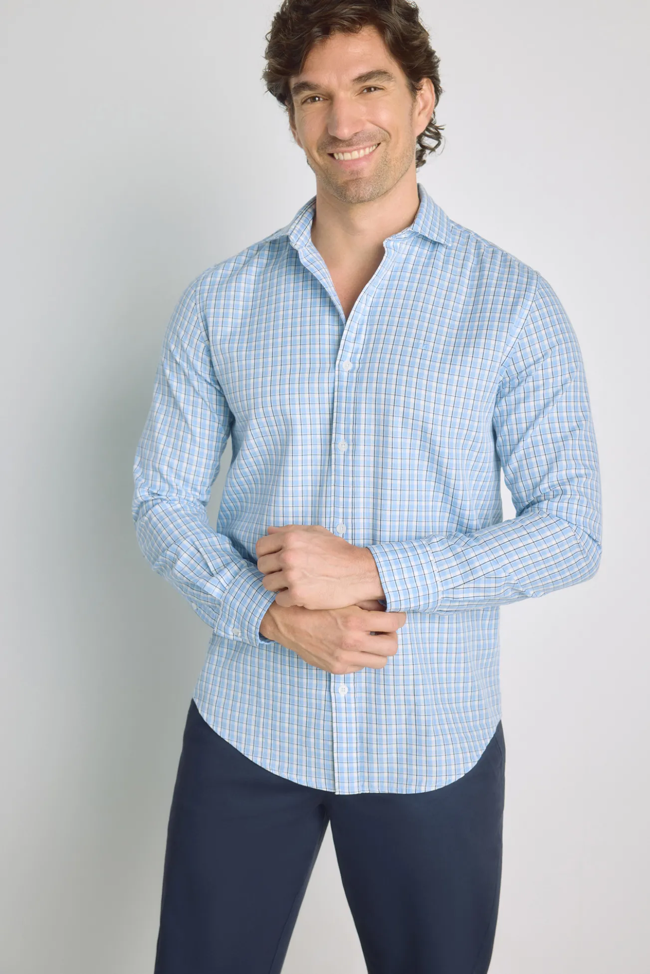 Camisa cuadros manga larga