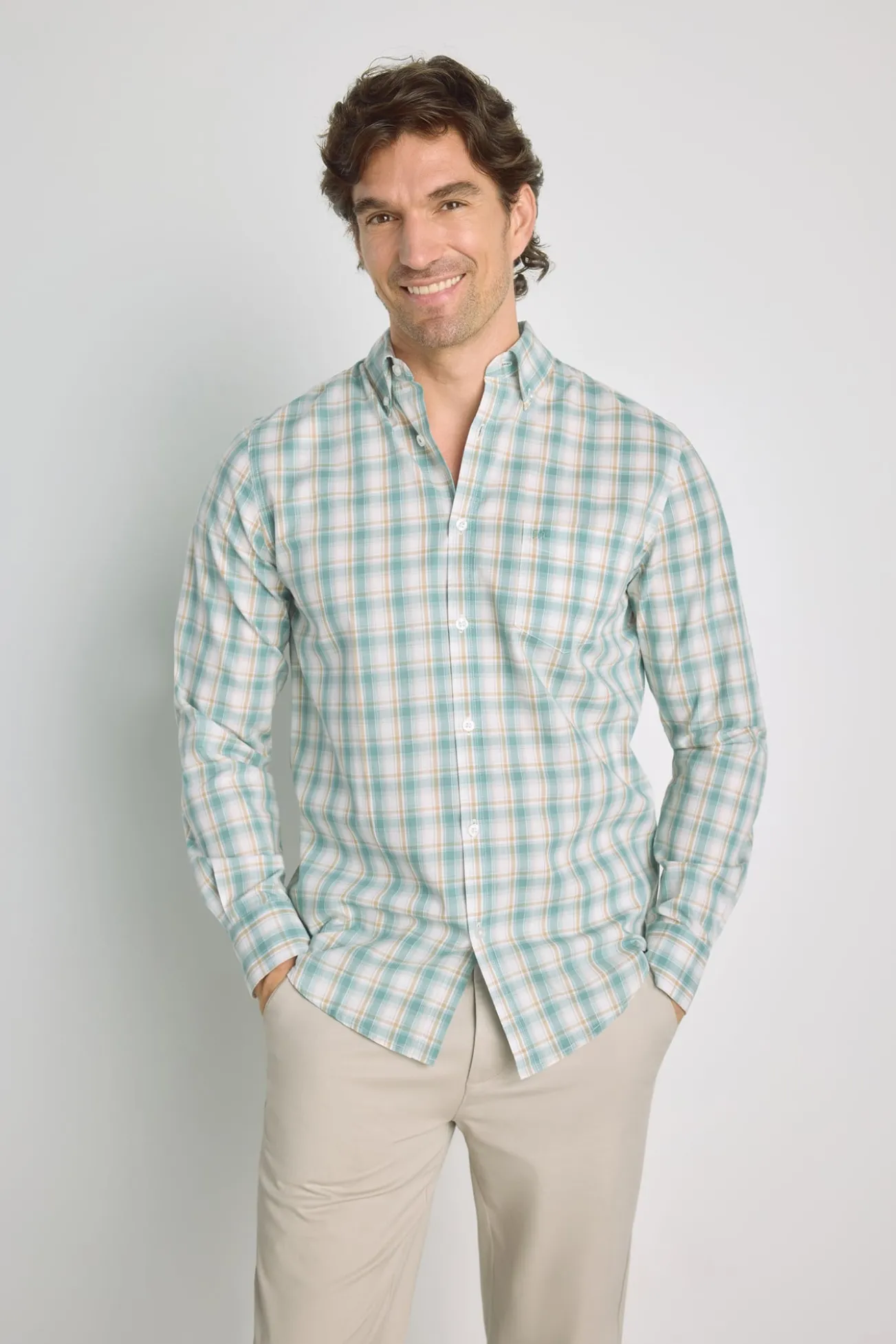 Camisa cuadros manga larga