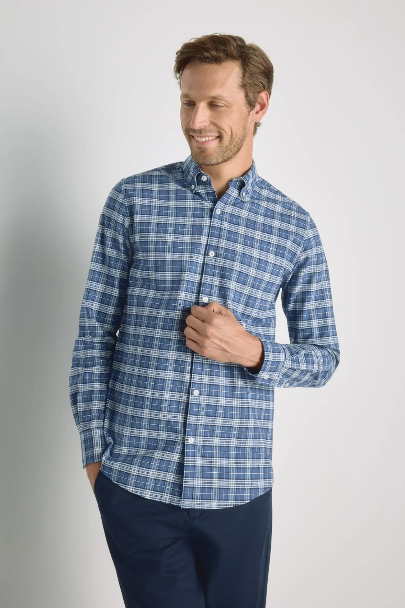 Camisa cuadros manga larga