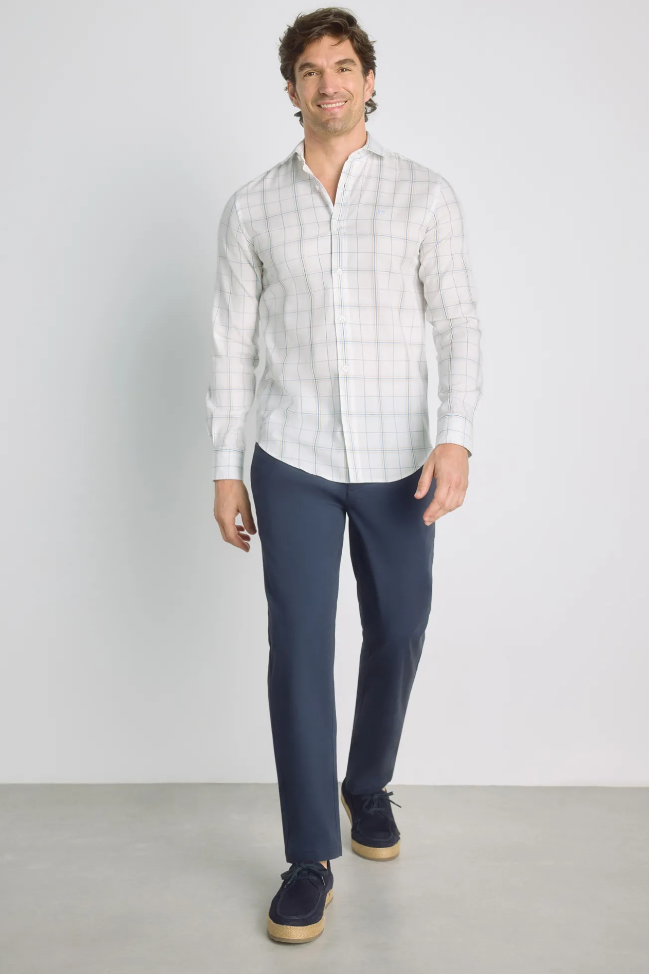 Camisa cuadros manga larga