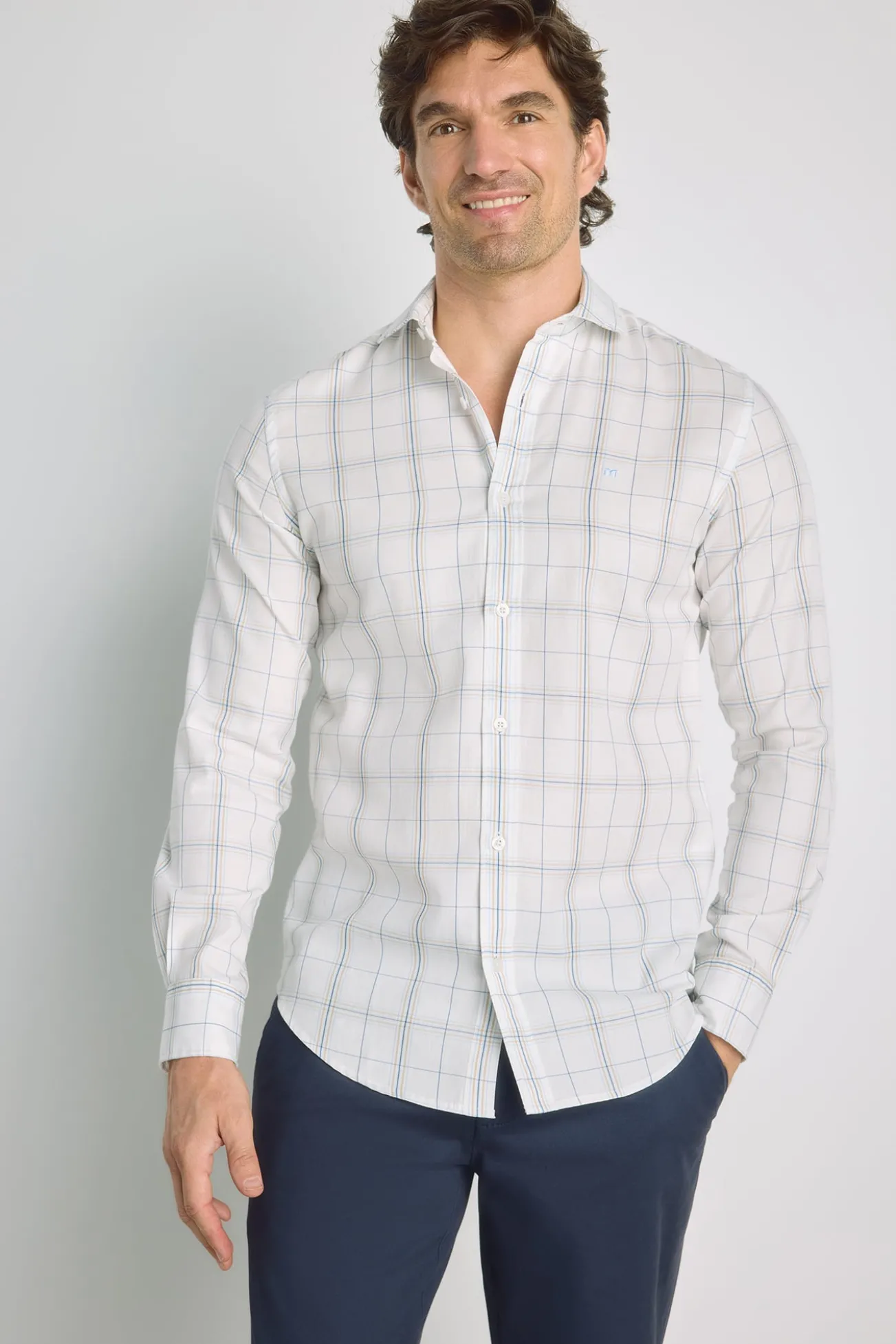 Camisa cuadros manga larga