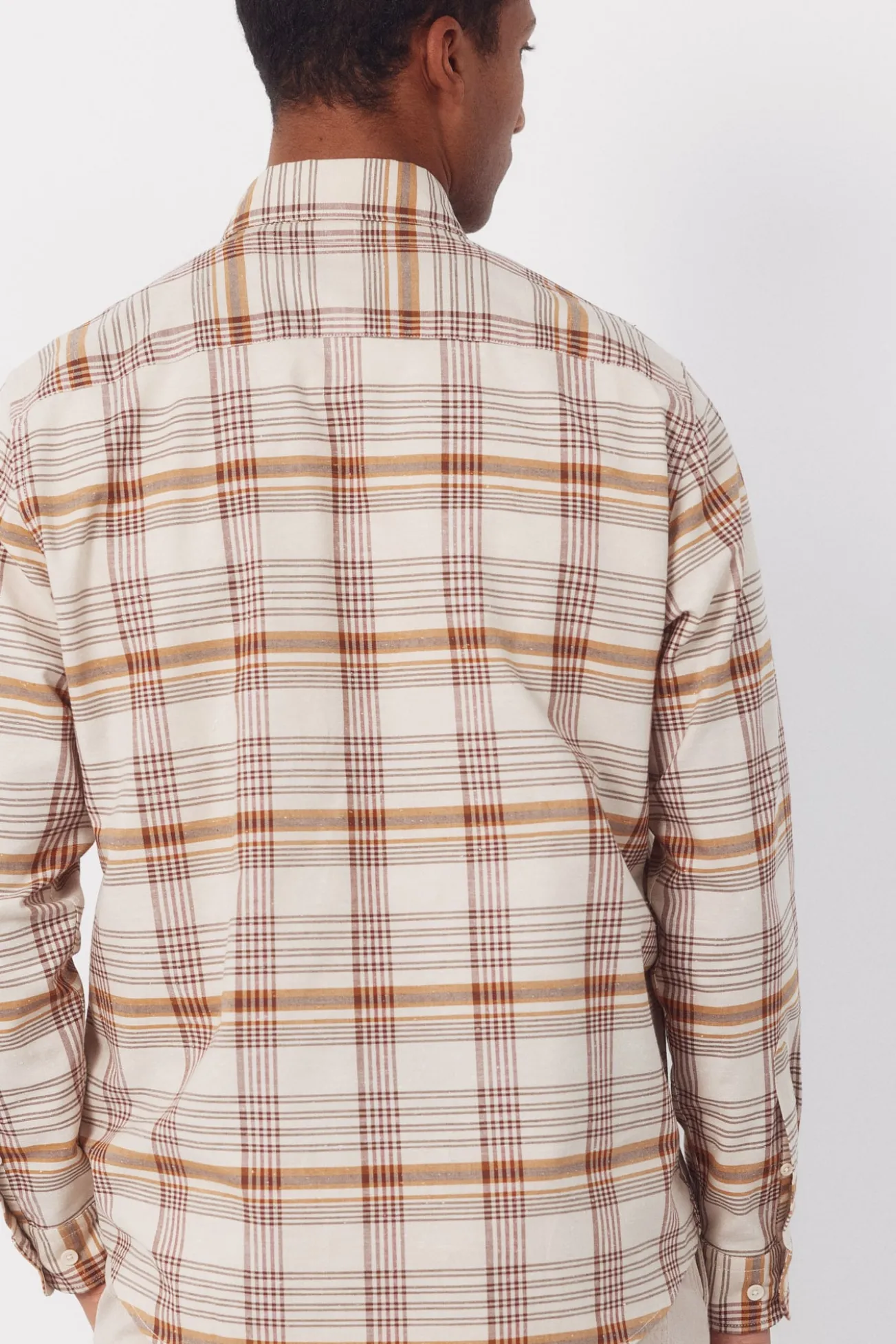 Camisa cuadros oxford slub