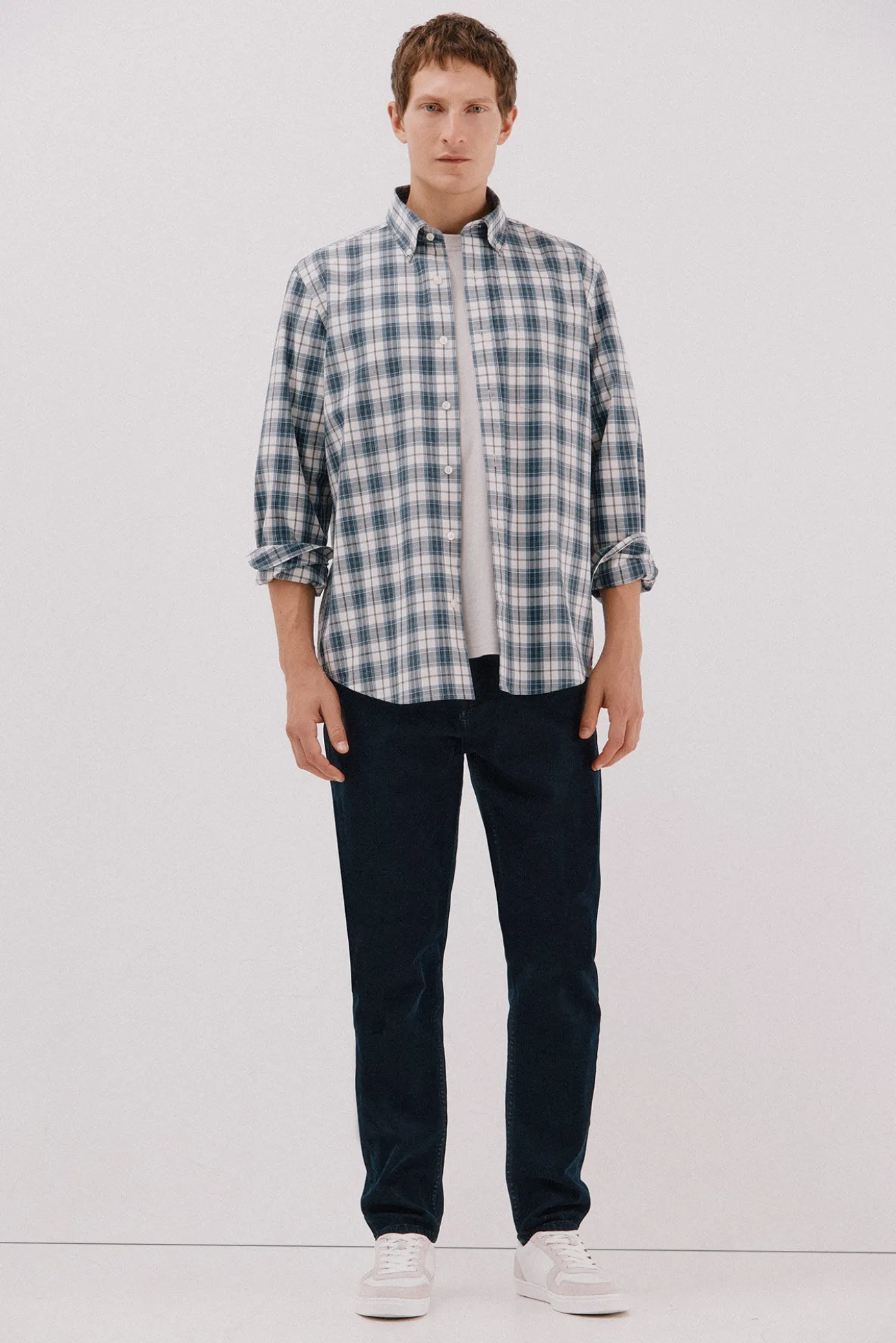 Camisa cuadros popelín