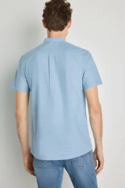 Camisa cuello mao manga corta