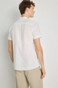 Camisa cuello mao manga corta