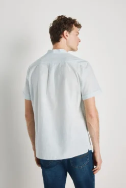 Camisa cuello mao manga corta