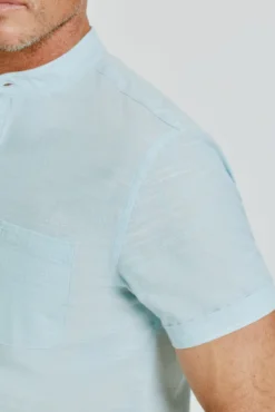 Camisa cuello mao manga corta
