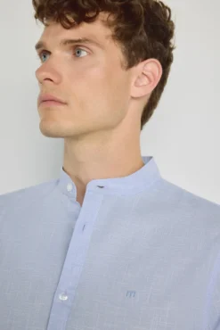 Camisa cuello mao manga larga