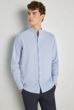 Camisa cuello mao manga larga