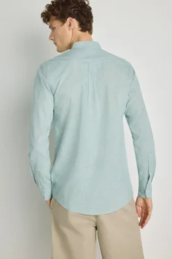 Camisa cuello mao manga larga