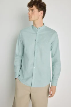 Camisa cuello mao manga larga