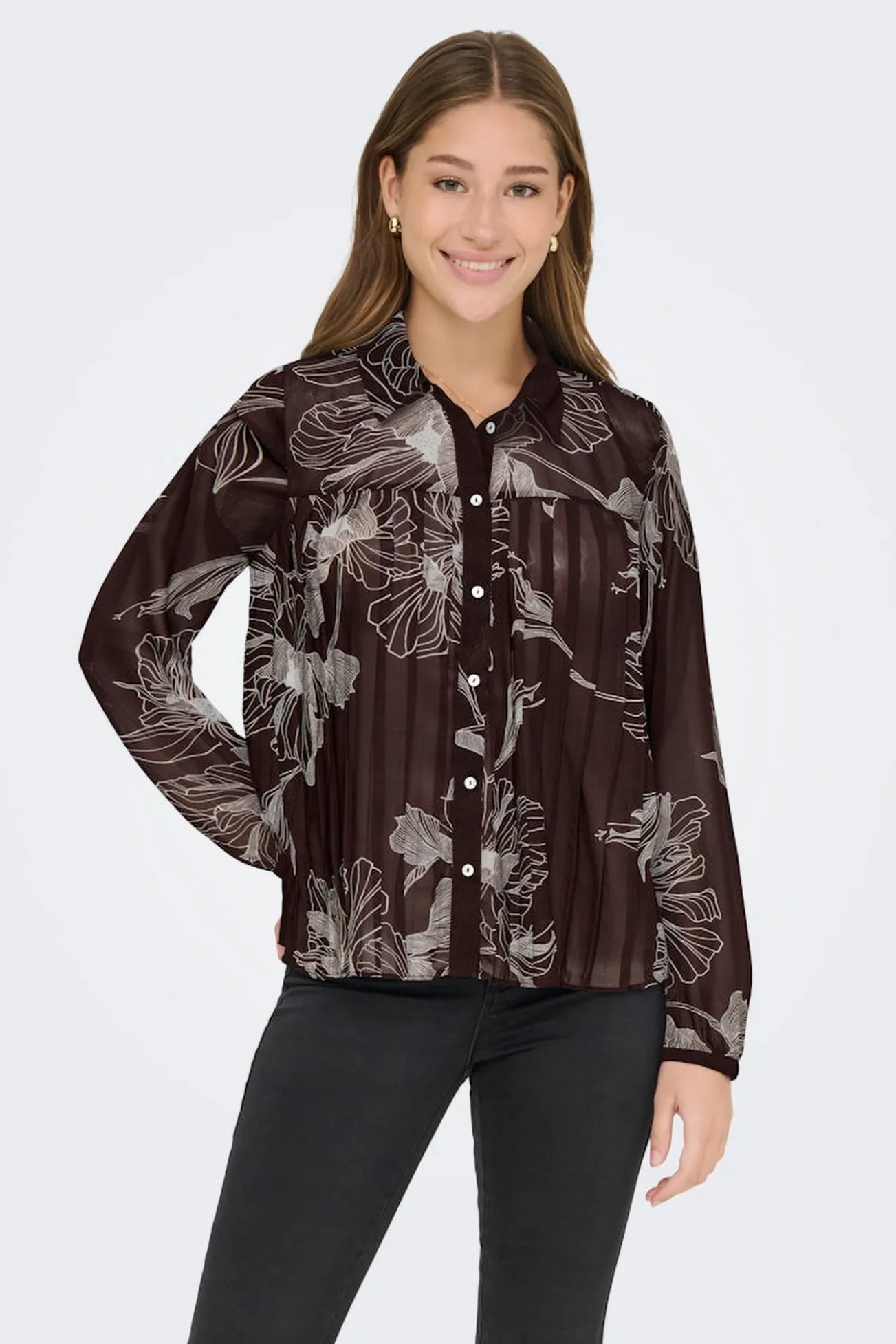 Camisa de gasa plisada