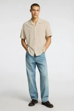 Camisa de lino de manga corta